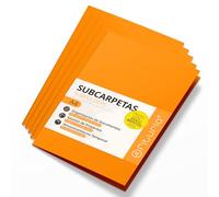 Subcarpetas Cartulina A4, Carpetas Archivadoras de Papel 180gr, Carpeta Clasificadora para Documentos, Pack de 50 Subcarpetas Oficina de Colores para Archivar y Ordenar Papeles - Ofituria (Naranja)
