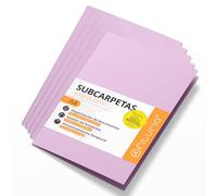 Subcarpetas Cartulina A4, Carpetas Archivadoras de Papel 180gr, Carpeta Clasificadora para Documentos, Pack de 50 Subcarpetas Oficina de Colores para Archivar y Ordenar Papeles - Ofituria (Violeta)