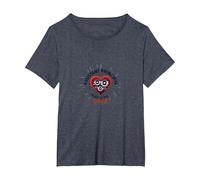 Subdirector: Corazón de la Escuela Camiseta, Mujer Tallas Grandes, Azul Jaspeado, 6XL Grande