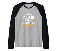 Sube a cada montaña amante de los gatos Meowntain Camiseta Manga Raglan