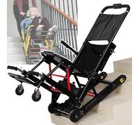 Sube-escaleras Eléctrico sobre Orugas, Silla De Ruedas Plegable para Subir Escaleras para Personas Mayores Discapacitadas, Silla Elevadora De Escaleras De Aleación De Aluminio, Carga 160 Kg,Black