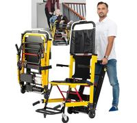 Sube-escaleras Eléctrico sobre Orugas, Silla De Ruedas Plegable para Subir Escaleras para Personas Mayores Discapacitadas, Silla Elevadora De Escaleras De Aleación De Aluminio, Carga 160 Kg,Yellow