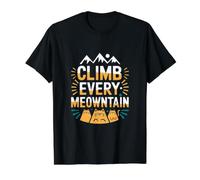 Sube Todas Las montañas Divertido Alpinismo Cat Pun Mountain Camiseta gráfica económica, Hombre, Negro, M