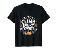 Sube Todas Las montañas, Divertido Excursionista Amante de los Gatos Camiseta gráfica económica