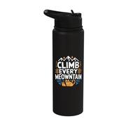 Sube todas las montañas, divertido excursionista amante de los gatos Stainless Steel Insulated Water Bottle