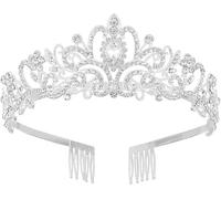 SuBeriYi Tiaras de cristal para novia, coronas de boda con diamantes de imitación, accesorios para el cabello para mujeres y niñas, diadema de princesa, diademas de cumpleaños para graduación, fiesta