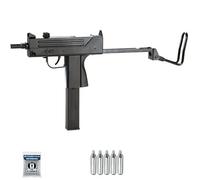Subfusil KWC M11 CO2 (4,5mm) | Pack Pistola de balines (perdigones Bolas de Acero BB's). Arma de Aire comprimido CO2 Calibre 4,5mm [2.3 Julios]