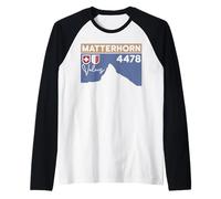 Subida al Monte Matterhorn, Senderismo en Zermatt, Regalos de Senderismo en Suiza Camiseta Manga Raglan