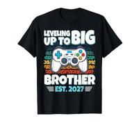 Subiendo de Nivel a Big Brother EST 2027 Gamer Boys Gaming Kids Camiseta gráfica económica