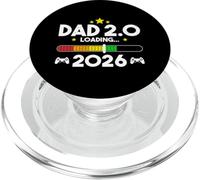 Subiendo de Nivel a papá 2.0 2026 Padre 2026 Papa New Baby Dad PopSockets PopGrip para MagSafe