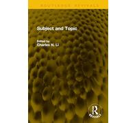 Subject and Topic (Routledge Revivals)