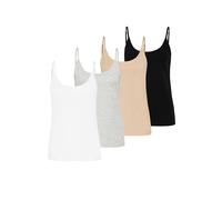 SUBLEVEL Mujer Tops de tirantes finos básicos versátiles pack 4