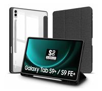 Sublim Clear Shock Case Funda Negra para Samsung Galaxy Tab S9+/S9 FE+ 12.4"