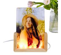Sublimación De Marcos LED: Pantalla Fotográfica Iluminada, Decoración De Acrílico, Base Artesanal Personalizada, De Escritorio Luminoso | para Hogar, Mujer, Hombre, Mesita de Noche, Dormitorio