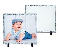 Sublimet Sublimation Solutions Portafotos Pizarra Cuadrado 14 x 14 cm | 1 Unidad | Preparados para la impresión por sublimación | Forma: Cuadrada