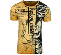 Subliminal Mode Camiseta de manga corta para hombre, estilo vintage, cuello en V, diseño de Never Give Up, disponible en blanco, gris, naranja y verde de tallas S a XXL, ideal como regalo de