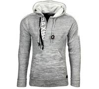 Subliminal Mode - Jersey de punto para hombre con capucha y cuello con cremallera - Estilo básico - Jersey de punto grueso - Jersey tejido de invierno de manga larga - Idea de regalo BX290, gris claro