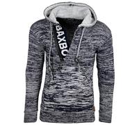 Subliminal Mode - Jersey de punto para hombre con capucha y cuello con cremallera - Estilo básico - Jersey de punto grueso - Jersey tejido de invierno de manga larga - Idea de regalo BX277, azul