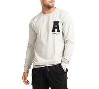 Subliminal Mode Jersey delgado de manga larga para hombre, cuello redondo, color liso, bordado de tendencia - BX728, gris, L