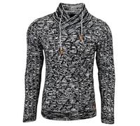 Subliminal Mode Jersey para hombre de punto grueso, cuello alto - Estilo básico - Jersey de punto grueso para invierno, cuello chal, mangas largas - Idea de regalo BX292, L