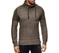 Subliminal Mode Jersey para hombre de punto grueso, cuello alto - Estilo básico - Jersey de punto tejido para invierno, cuello chal, mangas largas - Idea de regalo BX292, XXL