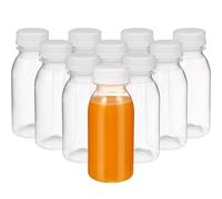 SUBLXPoten Botella de Zumo Botella de Agua Transparente plástico Pet for Zumo, Bebida Leche con Tapa, for Camping y Senderismo, 10 Unidades, 200/250/300/350 ml(200ml)