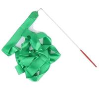 SUBLXPoten Cintas de Baile Cintas Coloridas de Gimnasio, bastón de Baile, Cinta de Gimnasia artística rítmica, Varilla giratoria, Palo de Arco Iris de Entrenamiento, 2/4/6m(Green,2M)