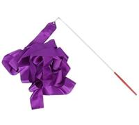 SUBLXPoten Cintas de Baile Cintas Coloridas de Gimnasio, bastón de Baile, Cinta de Gimnasia artística rítmica, Varilla giratoria, Palo de Arco Iris de Entrenamiento, 2/4/6m(Purple,2M)