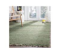 SUBLXPoten Felpudo de Entrada Alfombra Tejida a Mano de Yute Green Rugs for Sala Estar y Dormitorio(240x300cm)
