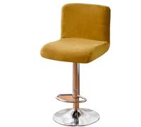 SUBLXPoten Funda para Taburete de Bar Short Back Stretch Bar Stool Chair Cover for Dining Room Hotel Banquet Club Home Decor Slipcovers(Yellow)
