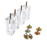 SUBLXPoten Patas De Muebles Transparente Patas Transparentes for Muebles, 4 Uds., Patas de Repuesto for Mesa, Armario, sofá, Soporte for TV(60x60x100mm)