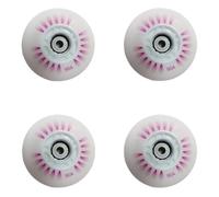 SUBLXPoten Ruedas Patines Antideslizantes 4 Uds Ruedas Flash 64mm/68mm/72mm/76m/80mm Patines en línea Rock Patines de Lujo Ruedas iluminadas neumáticos de PU(Pink 76mm)