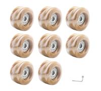 SUBLXPoten Ruedas Patines Antideslizantes Patines de Ruedas con Llave, Ruedas de patín de Cuatro Ruedas de Repuesto, Patinaje de Doble Fila, 8 Uds.(Gold Powder)