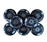 SUBLXPoten Ruedas Patines Antideslizantes Rueda de patín en línea, Rueda de PU Blanca y Negra, 85A, 72mm, 76mm, 80mm(Black 76mm)