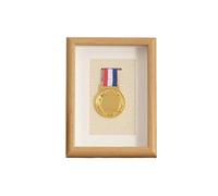 SUBLXPoten Vitrina de Medallas Caja de Almacenamiento Marco Fotos Medalla Madera, decoración Colgante, Hueco for Mantener la Honor, organizar Mesa(7-Inch Single Hole)