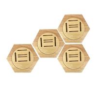 SUBLXPoten Vitrina de Medallas Estantes de exhibición medallas Madera, Soporte Medalla combinación Hexagonal, Conmemorativa Honor, decoración Pared del hogar, 1-10 Uds(4pcs)