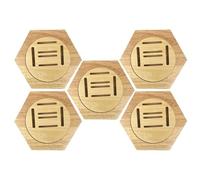 SUBLXPoten Vitrina de Medallas Estantes de exhibición medallas Madera, Soporte Medalla combinación Hexagonal, Conmemorativa Honor, decoración Pared del hogar, 1-10 Uds(5pcs)