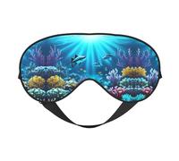 Submarine Coral Rays - Antifaz reversible de poliéster para dormir con correa ajustable para máxima comodidad y bloqueo de luz