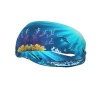 Submarine Coral Rays - Diadema de entrenamiento que absorbe la humedad, bandas para el sudor para correr, ciclismo, fútbol, yoga, diadema para mujeres y hombres