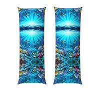 Submarine Coral Rays - Funda de almohada de cuerpo largo de 50,8 x 137,2 cm, transpirable y suave, ideal para decoración del hogar, dormitorio y regalos