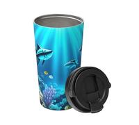 Submarine Coral Rays lleva una taza de café aislada. Elegante termo de 500 ml que mantiene las bebidas calientes durante horas, perfecto para café, té y mucho más.