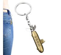 Submarine Key Ring - 3D Metal Model Vintage Style Durable Alloy Build | Nautical Keychain Accessory For Office Home Bag Backpack Keys Collectors Present For Nautical Room Display, Gu Qing, Se référer