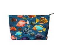 Submarine Reef Fish - Bolsa de cosméticos de pana de moda, cierre de cremallera, adecuada para viajes, camping y uso diario