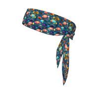 Submarine Reef Fish - Diadema deportiva con estampado de peces, adecuada para baloncesto, correr y pista y campo