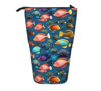 Submarine Reef Fish - Estuche extensible para lápices, tela Oxford multidiseño, altura ajustable, bolsa de cosméticos multiusos