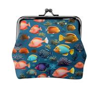 Submarine Reef Fish - Monedero pequeño para mujer, con cierre de beso, tamaño de bolsillo, mini monedero para mujer