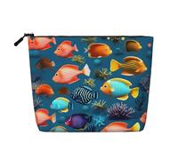 Submarine Reef Fish - Organizador versátil de artículos de tocador de cáñamo: bolsa de maquillaje de cáñamo falso, bolsa de aseo de viaje, bolsa de accesorios de maquillaje, color negro, talla única