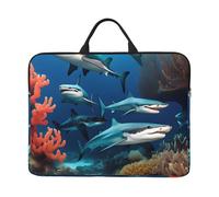 Submarine Shark Coral - Bolsa para portátil de 14 pulgadas con forro a prueba de golpes y diseño portátil, adecuada para negocios y uso diario.