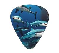 Submarine Shark Coral - Juego de 12 púas de guitarra de varios grosores, tono claro, sensación cómoda, fuerte resistencia al desgaste y dureza, viene con caja transparente