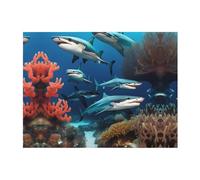 Submarine Shark Coral - Manta de cama de franela ligera, acogedora y suave de felpa de 40 x 30 pulgadas para dormitorio, sala de estar, sofá